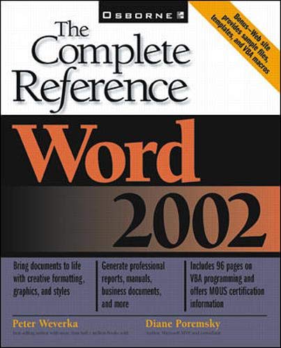 Word 2002: The Complete Reference (Osborne Complete Reference Series)