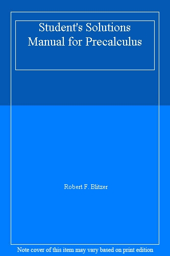 Student's Solutions Manual for Precalculus
