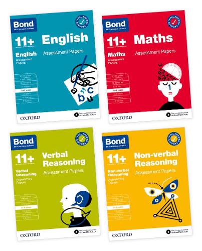 Bond 11+ Assessment Papers 8-9 years Bundle: English, Maths, Non-verbal Reasoning, Verbal Reasoning (for GL Assessment & other 11 plus exams)