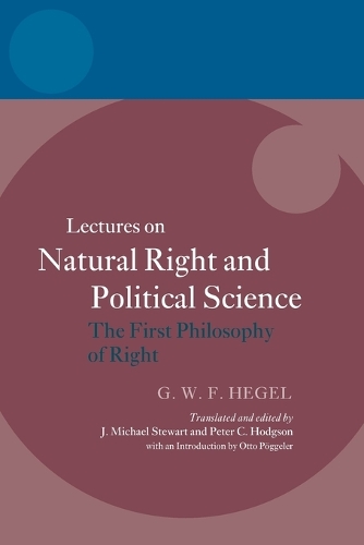 Hegel: Lectures on Natural Right and Political Science