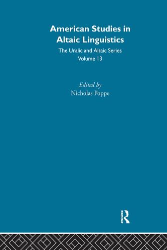 American Studies in Altaic Linguistics