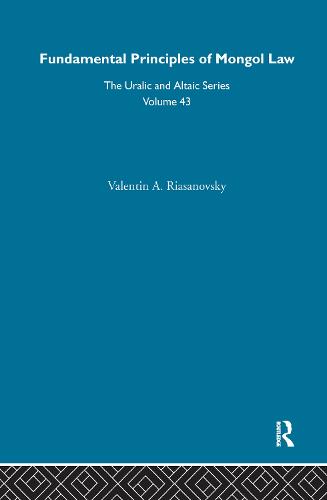 Fundamental Principles of Mongol Law