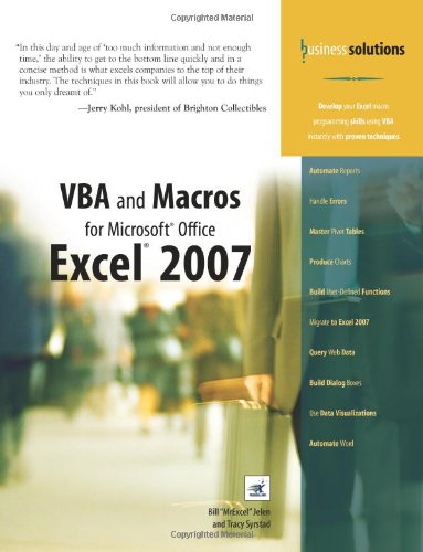 VBA and Macros for Microsoft Office Excel 2007 (Business Solutions)