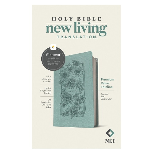 NLT Premium Value Thinline Bible, Filament-Enabled Edition (Leatherlike, Bouquet Teal)