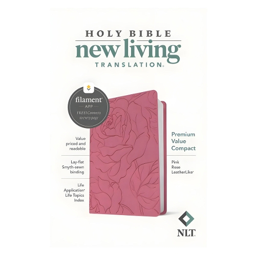NLT Premium Value Compact Bible, Filament Edition, Pink