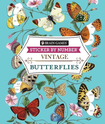 Brain Games - Sticker by Number - Vintage: Butterflies (28 Images to Sticker)