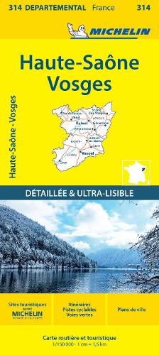 Haute-Saône Vosges - Michelin Local Map 314