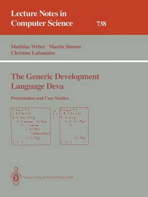 The Generic Development Language Deva