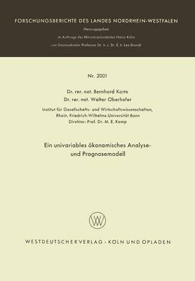Ein univariables ökonomisches Analyse- und Prognosemodell