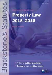 Blackstone's Statutes on Property Law 2015- 2016 (Blackstone's Statute Series)