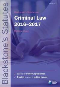 Blackstone's Statutes on Criminal Law 2016-2017 (Blackstone's Statute Series)
