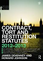 Contract, Tort and Restitution Statutes 2012-2013
