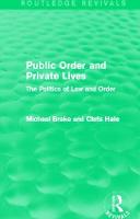 Public Order and Private Lives (Routledge Revivals)