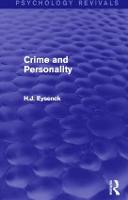 Crime and Personality (Psychology Revivals)