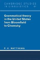 Grammatical Theory in the United States