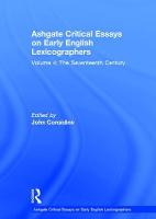 Ashgate Critical Essays on Early English Lexicographers