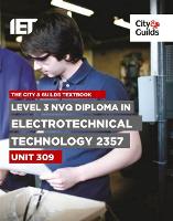 Level 3 NVQ Diploma in Electrotechnical Technology 2357 Unit 309 Textbook