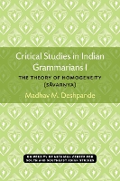 Critical Studies in Indian Grammarians I
