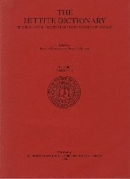 Hittite Dictionary of the Oriental Institute of the University of Chicago Volume L-N, fascicle 1 (la- to ma-)