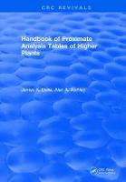Handbook of Proximate Analysis Tables of Higher Plants