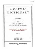 A Coptic Dictionary, volume 1