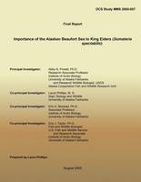 Final Report Importance of the Alaskan Beaufort Sea to King Eiders (Somateria spectabilis)