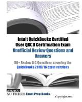 Intuit QuickBooks Certified User QBCU Certification Exam Unofficial Review Questions and Answers