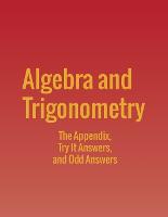Algebra and Trigonometry