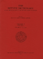 Hittite Dictionary of the Oriental Institute of the University of Chicago Volume P, fascicle 3 (pattar to putkiya-)