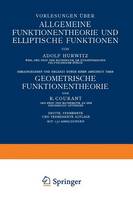 Vorlesungen über Allgemeine Funktionentheorie und Elliptische Funktionen