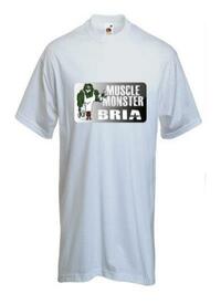Personalised Printed White unisex T-Shirt - Muscle Monster! Bria (Size: M)